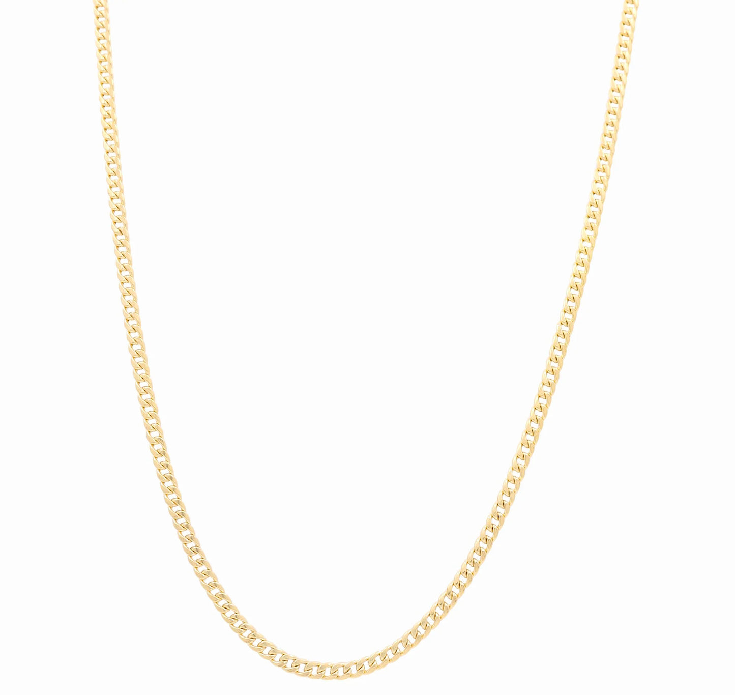 10K Yellow Gold Solid Cuban Link Chain / Size: 3mm 22 / Weight: 14.2 GR / SCCACH0CL3-22