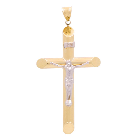 14K Yellow and White Gold Cross with Christ Pendant / Weight: 2.8 GR / 139-04230