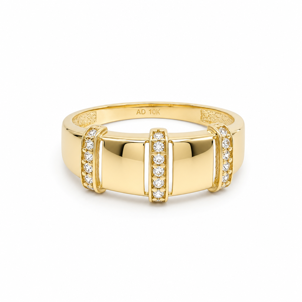 10K Yellow Gold Fashion Women's Ring / Size: SZ:7 / Weight: 1.8 GR / P02CR-1400