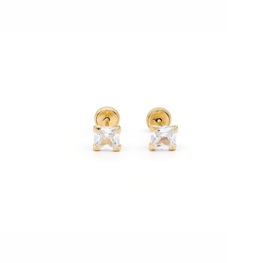 14K Yellow Gold Fashion Stud Earrings with Cz / 6-124501PS5