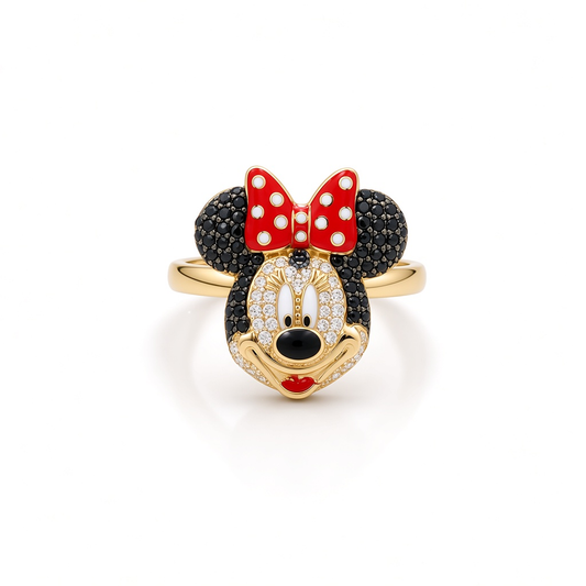 10K Yellow Gold Minnie Women's Ring with Cz / Size: 7.5 / Weight: 2.8 GR / P26R-4A