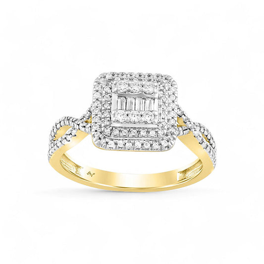 10K Yellow Gold Women's Diamon Ring 0.35CT / Size 6.5/ 316915Y