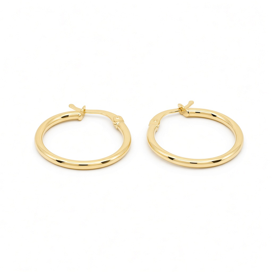 14K Yellow Gold Fashion Plain Hoop Earrings / Size: 2mmx19mm / Weight: 1.6 GR / DOEH4PL