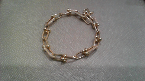14K Yellow Gold Women's Bracelet / Size: 7.5" / Weight: 10.6gr / Stone: Cz / CCWB4TT-1