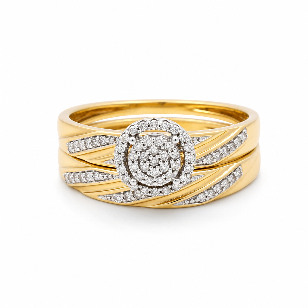 10k Yellow Gold Diamond Trio Set / Size: 7 / 10425