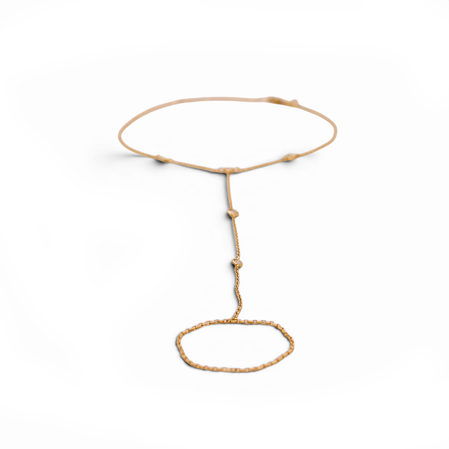 14K Yellow Gold Clon Woman's Bracelet With Diamond / Size: 8"
