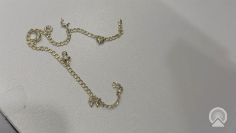 14K Yellow Gold Anklet Bracelet with Moon;Dolphin and more Charms/ Size: 3.5mm-10'' / Weight: 3.5gr / VMAB03.5-10