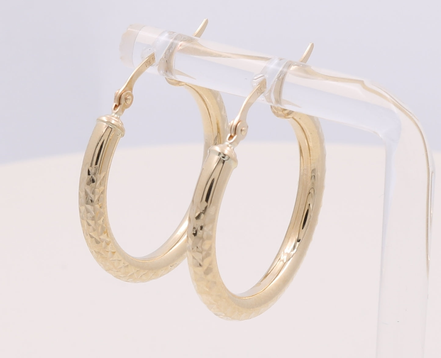 CCEH4DC3x20 14k C Size 3mm x 20mm Weight 1.8gr Earring Hoops with Diamond Cut