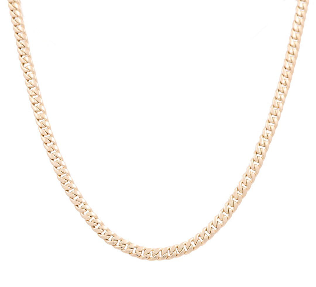 14K Yellow Gold Cuban Link Semisolid Chain / Size: 6mm 18" / Weight: 14.4gr / DPCH4CL6-18