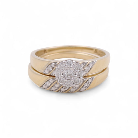 10K Yellow Gold Diamond Trio Set Ring / Stone: 0.33Ct / Size 7 & 10 / 283629Y