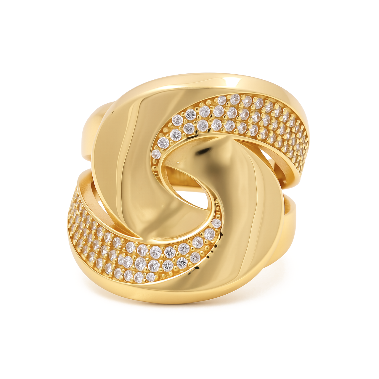 10K Yellow Gold Fashion Women's Ring with CZ / Size: 7 / Weight: 3.7 GR / Y25-974
