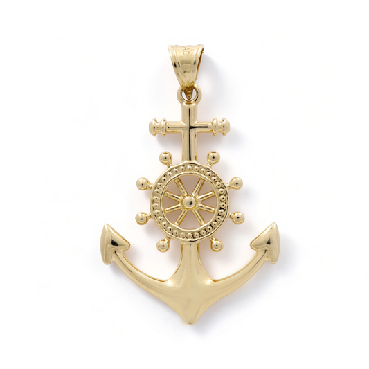 14K Yellow Gold Anchor Pendant / Weight: 1.6gr / P66P-373