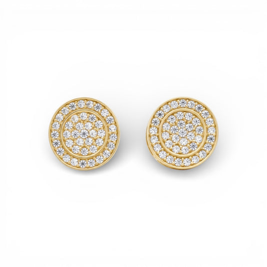 10K Yellow Gold RD Fashion Stud Earrings with Cz / Weight: 2.5 GR
