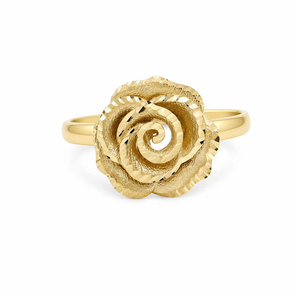 14K Yellow Gold Flower Women's Ring / Size: 8 / Weight: 2.1GR / DQWR4FL-12