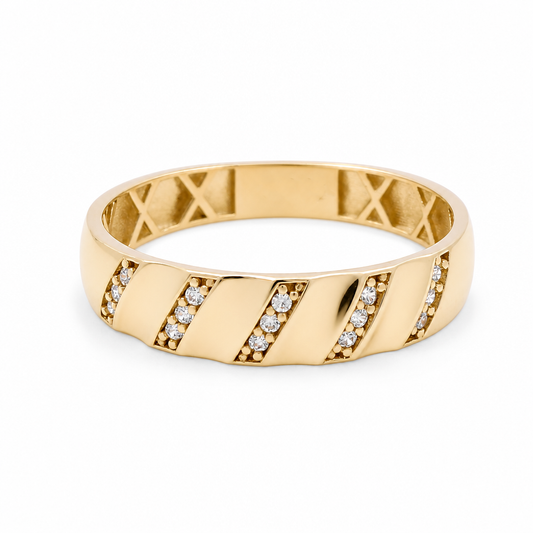 10K Yellow Gold Men’s Wedding Band / Stone: Cz / Size: 10.5 / Weight: 1.6 GR
