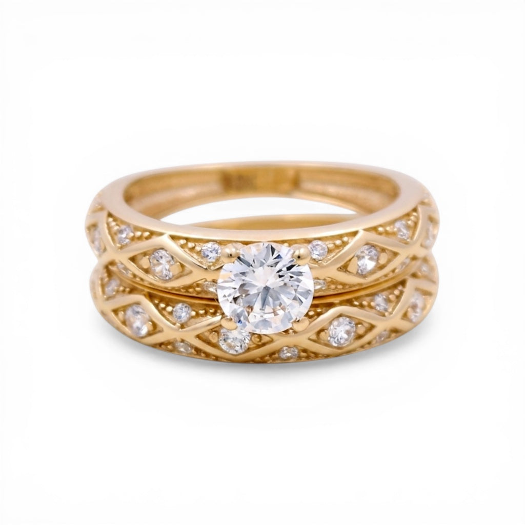 10K Yellow Gold Women’s Bridal Set / Stone: Cz / Size: 8 / Weight: 6.0 GR / CLBWR0BS