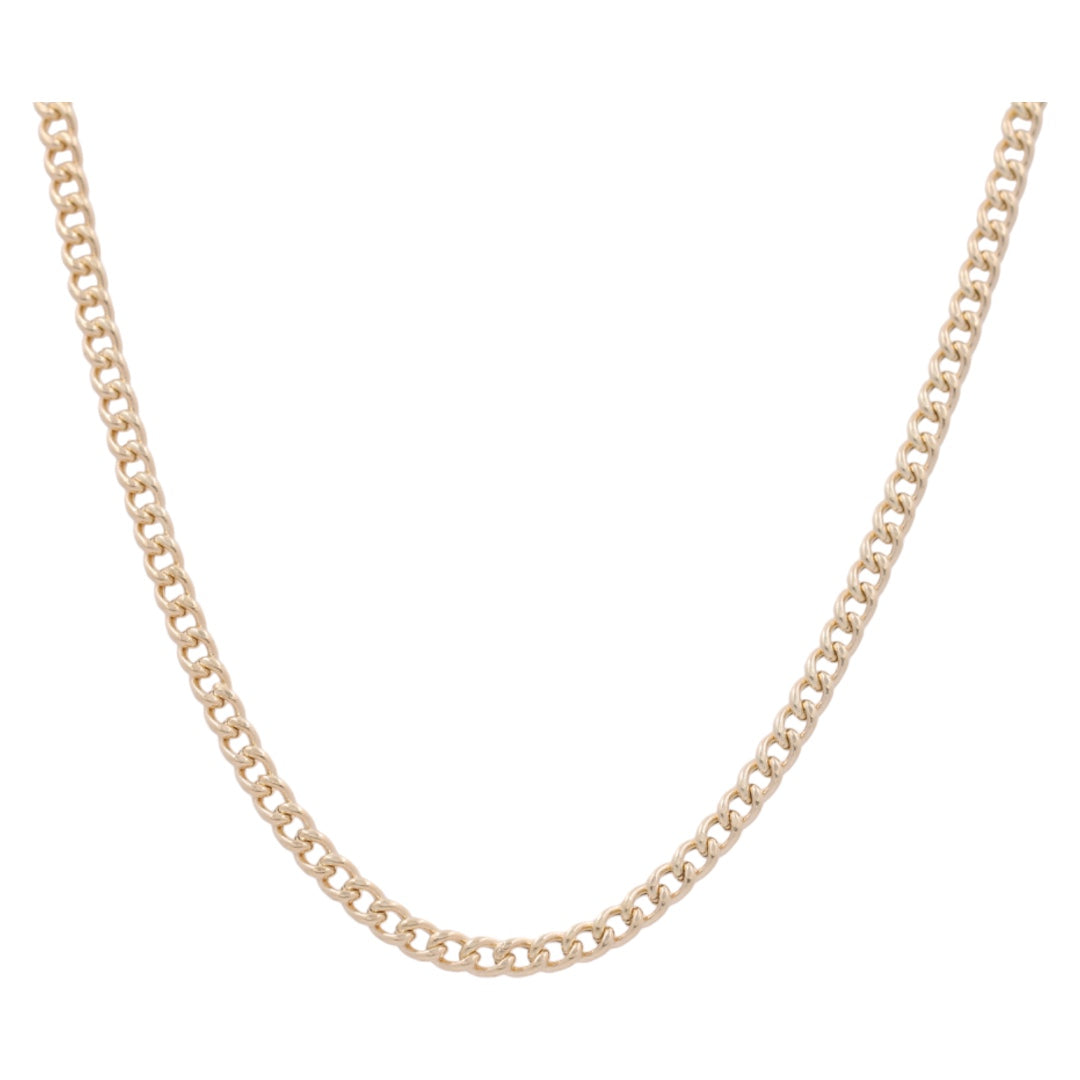 14K Yellow Gold Cuban Link Semisolid Chain / Size: 18" 2.5mm / Weight: 5.4gr / LCL4CL2.5-18