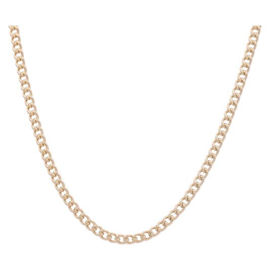 14K Yellow Gold Cuban Link Semisolid Chain / Size: 18" 2.5mm / Weight: 5.4gr / LCL4CL2.5-18