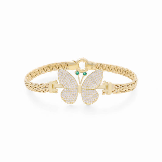 10K Yellow Gold Women's Fancy Link Bracelet W/Butterfly / Size: 7" / Weight: 8.7 GR