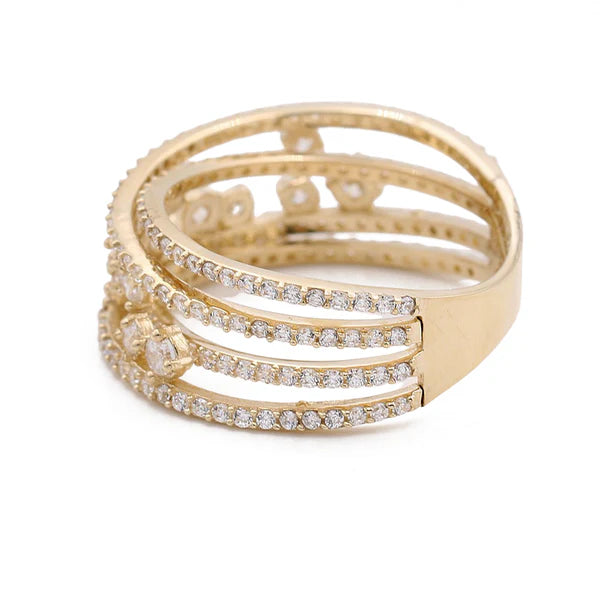 14k Yellow Gold Fashion Women's Ring with CZ / Weight: 4.2 GR