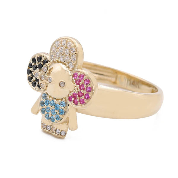 14K Yellow Gold Fashion LV Women's Ring / Weight: 5.5 GR / Stone: Cz / Size: 7.5 / CCWR4LV
