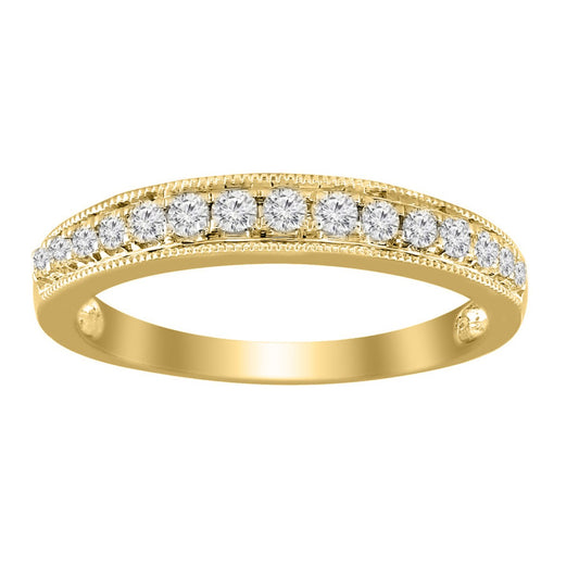 14K Yellow Gold Diamond Women's Band Ring / Stone: 0.33CT / Size: 7 / 226800Y