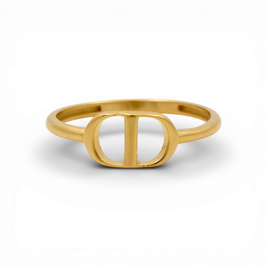 14K Yellow Gold CD Women's Ring / Size: 7.5 / Weight: 1.4 GR / P55R-87