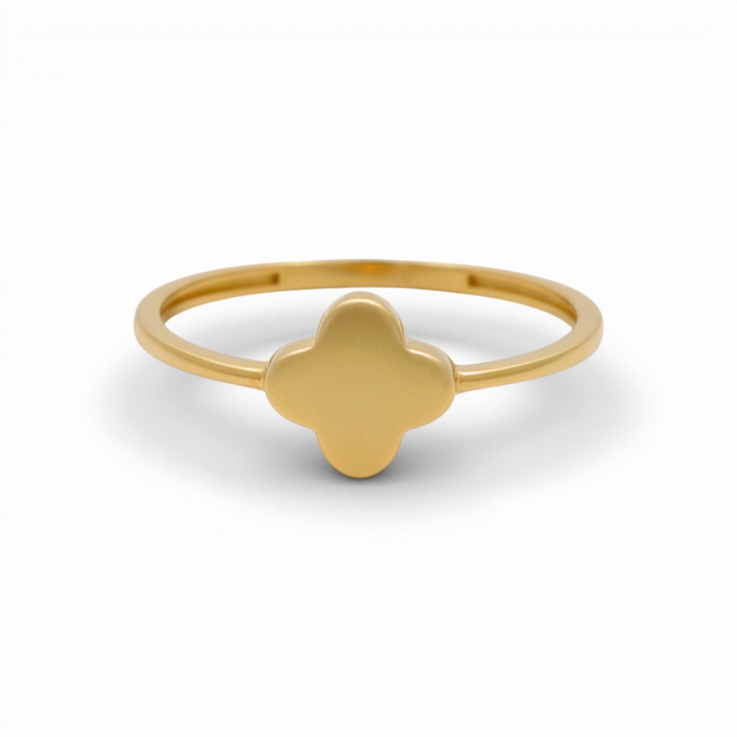 10K Yellow Gold Clover Women's Ring  / Size: 8 / Weight: 0.9 GR