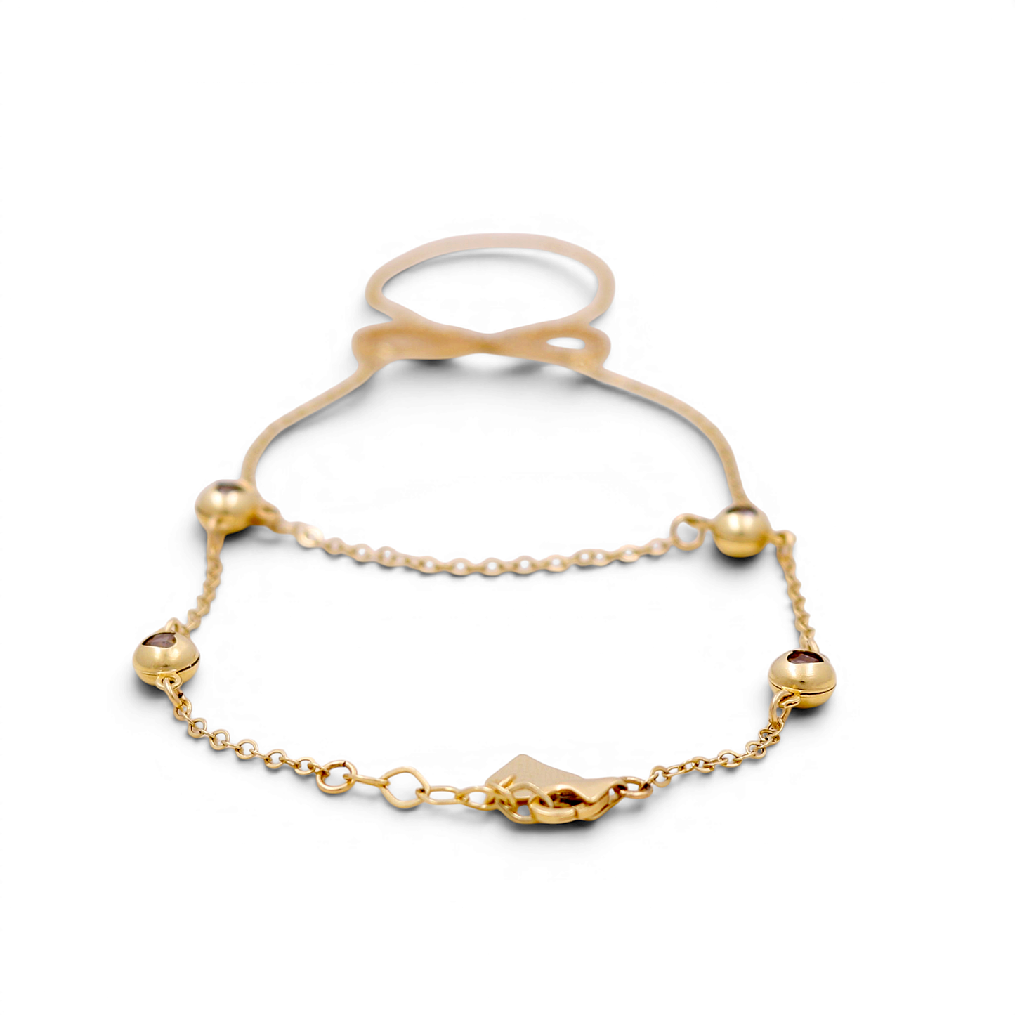 14K Yellow Gold Women's Clon Bracelet with Infinity / Size:7.5" / Weight: 5.1 GR / Stone: Cz