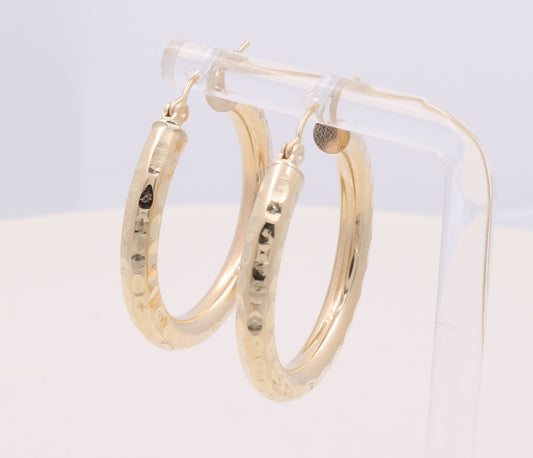 BAEH0DC3.5-22.5 10k B Size 3.5mm x 22.5mm Weight 2.3gr Earring Hoops with diamond cut