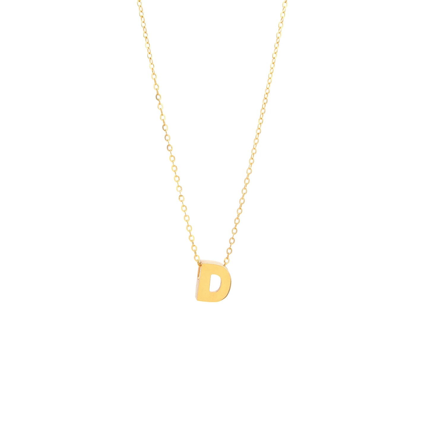 14K Yellow Gold Initial D Necklaces / Size: 18" / INIT.D