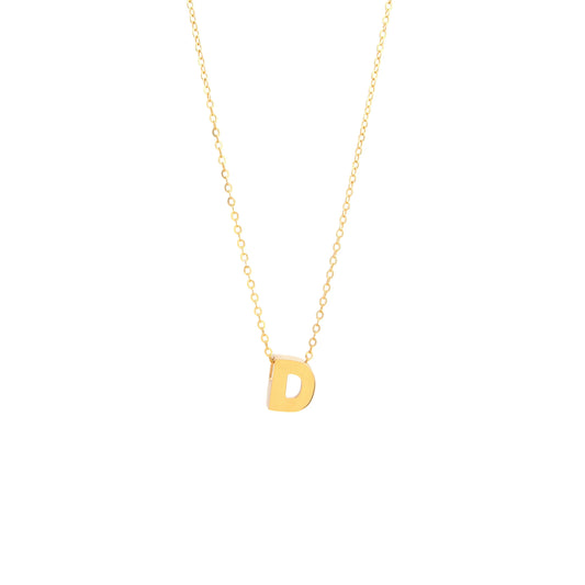 14K Yellow Gold Initial D Necklaces / Size: 18" / INIT.D