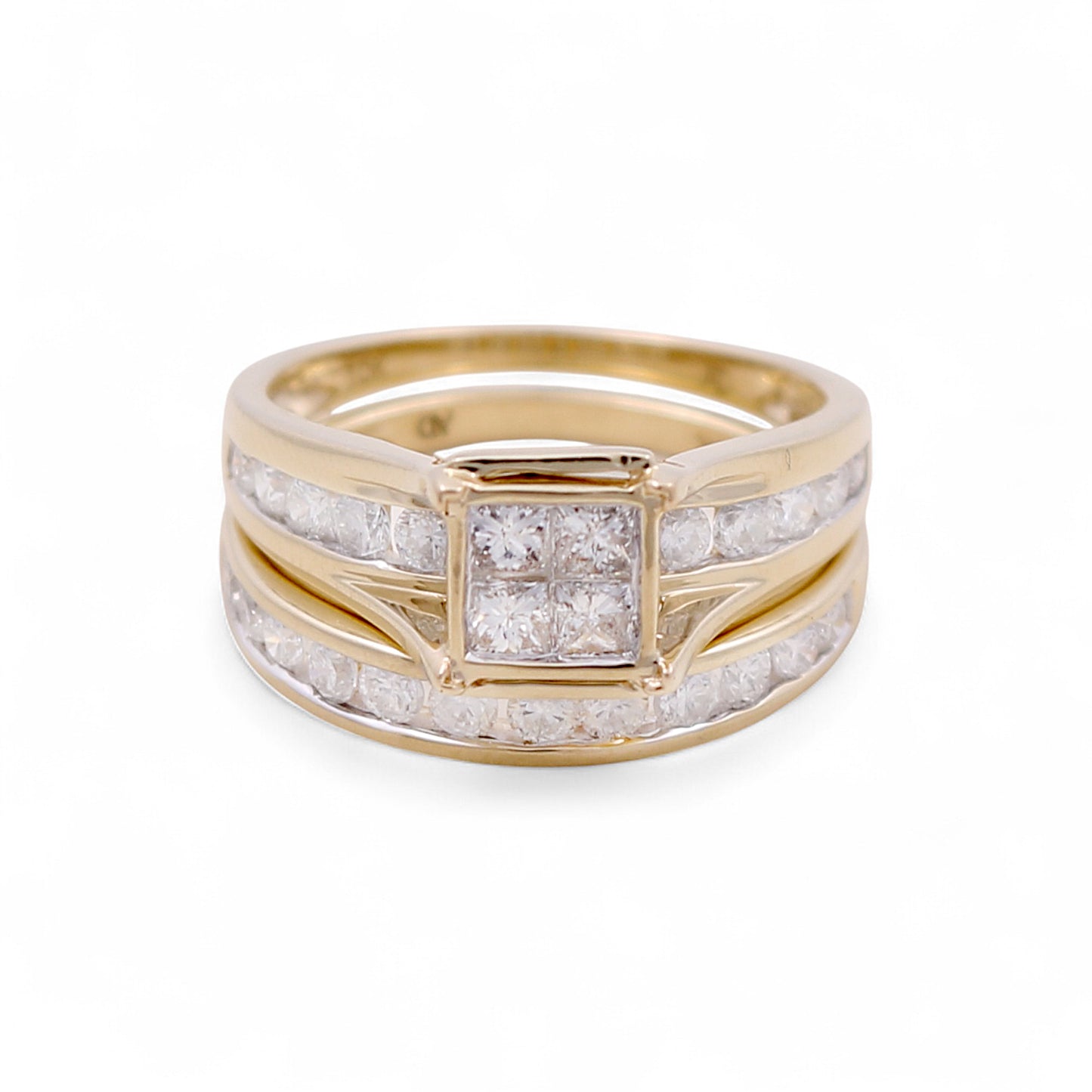 10K Yellow Gold Diamond Women's Bridal Set / Stone: 1.50CT / Size: 7 / 77861Y