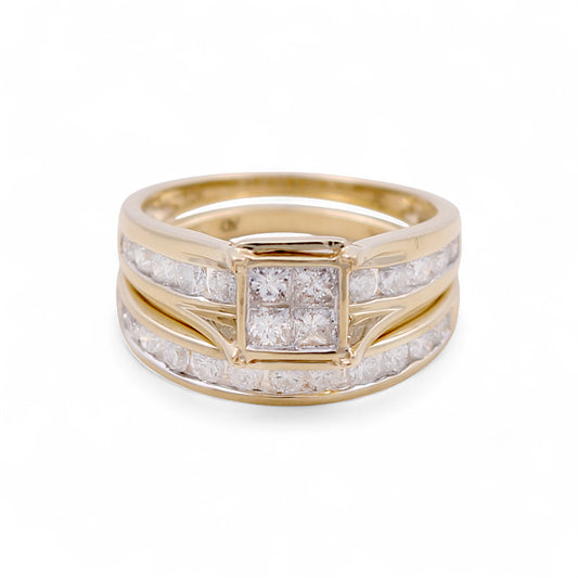 10K Yellow Gold Diamond Women's Bridal Set / Stone: 1.50CT / Size: 7 / 77861Y