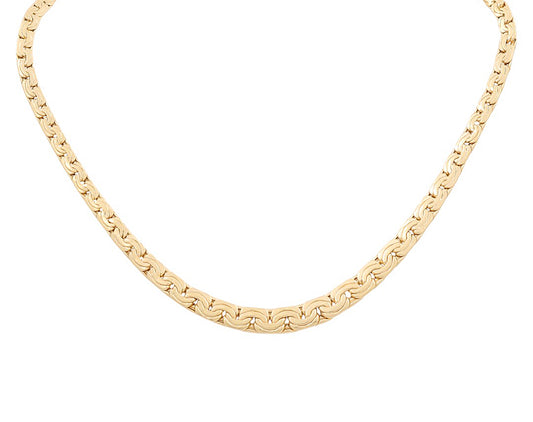10K Yellow Gold Women's Banana Link Necklace / Size: 17" / Weight: 13.6 GR / P10S-52