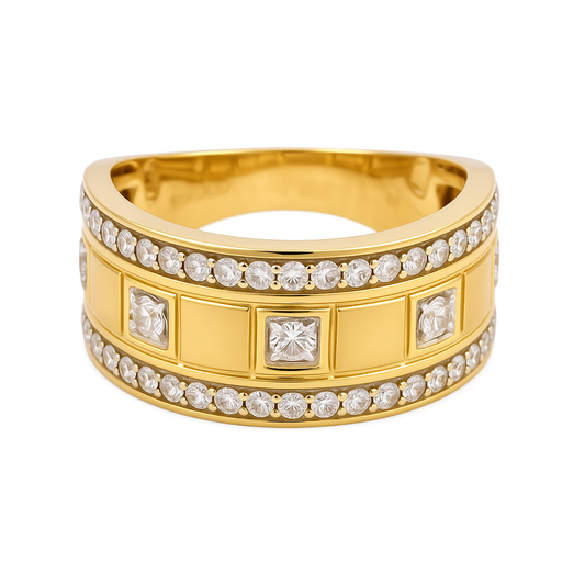 10K Yellow Gold Diamond Men's Ring / Stone: 1.00CT / Size: 10 / 248128Y