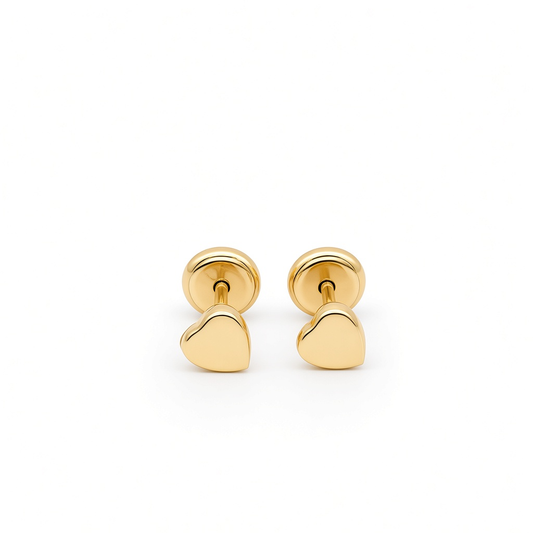 14K Yellow Gold Heart Stud Earrings / 6-331901PF4