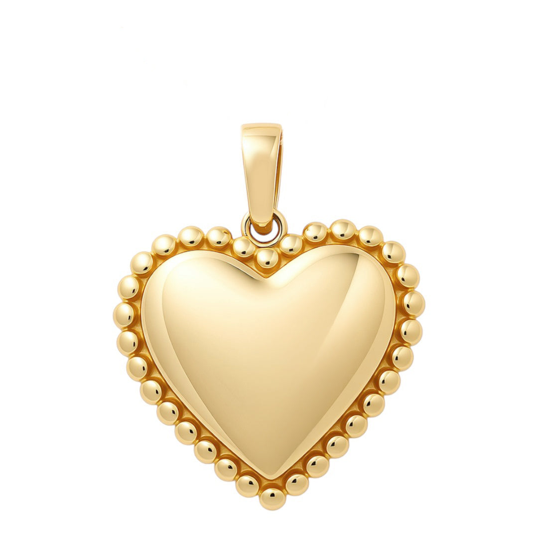 14K Yellow Gold Fashion Heart Pendant  / Weight: 1.7 GR / COPD4HR-12