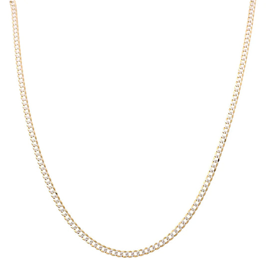 14K Yellow Gold Solid Curb Chain / Size: 3mm 22" / Weight: 6.5 GR / FCEECH4CB3-22