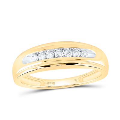 10K Dia Yellow Gold Men's Diamond Wedding Band / Size: sz10.5 / Stone: 1/4ctw