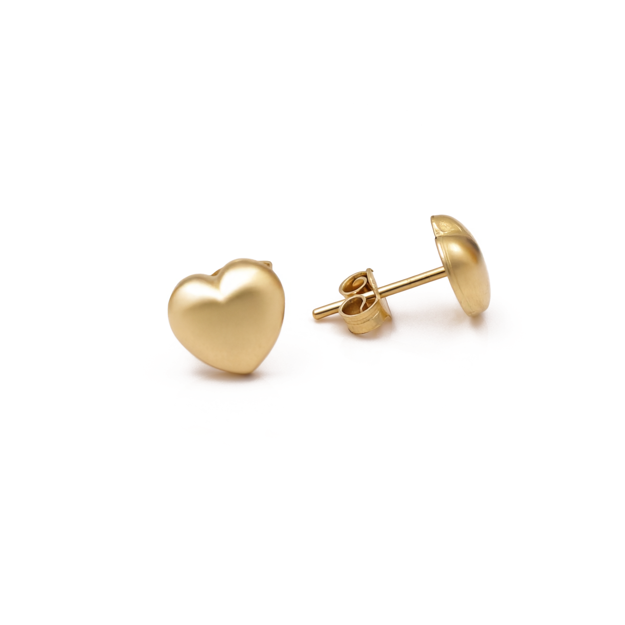 14K Yellow Gold Heart Stud Earrings / Weight: 1.4 GR / COES4HR-4