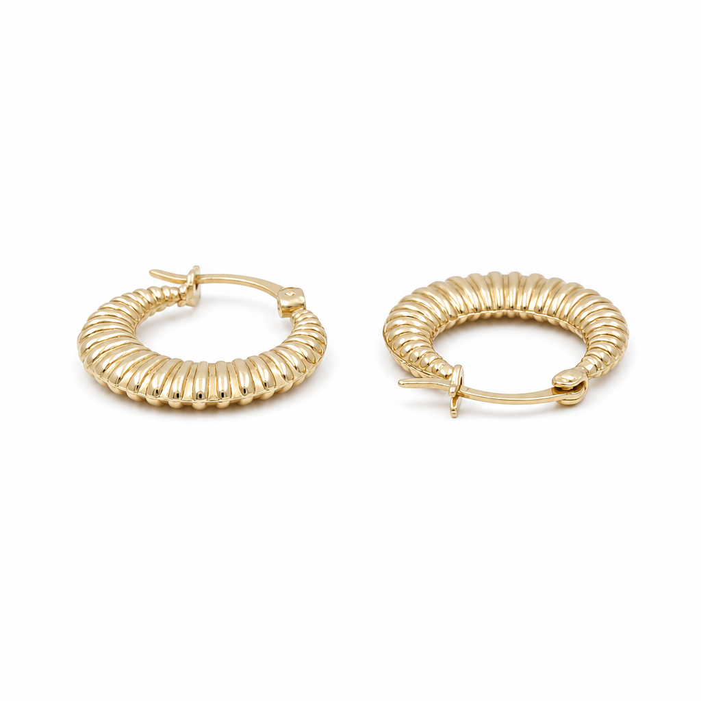 10K Yellow Gold Fashion Hoops Earring / Size: 2mm-10mm / Weight: 0.8 GR / DQEH0FS2X10