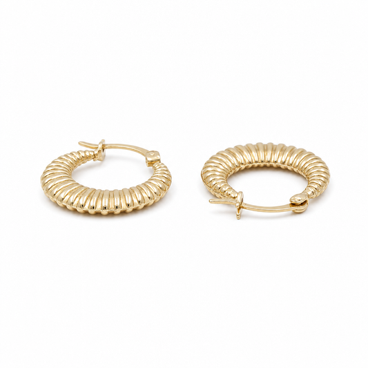 10K Yellow Gold Fashion Hoops Earring / Size: 2mm-10mm / Weight: 0.8 GR / DQEH0FS2X10