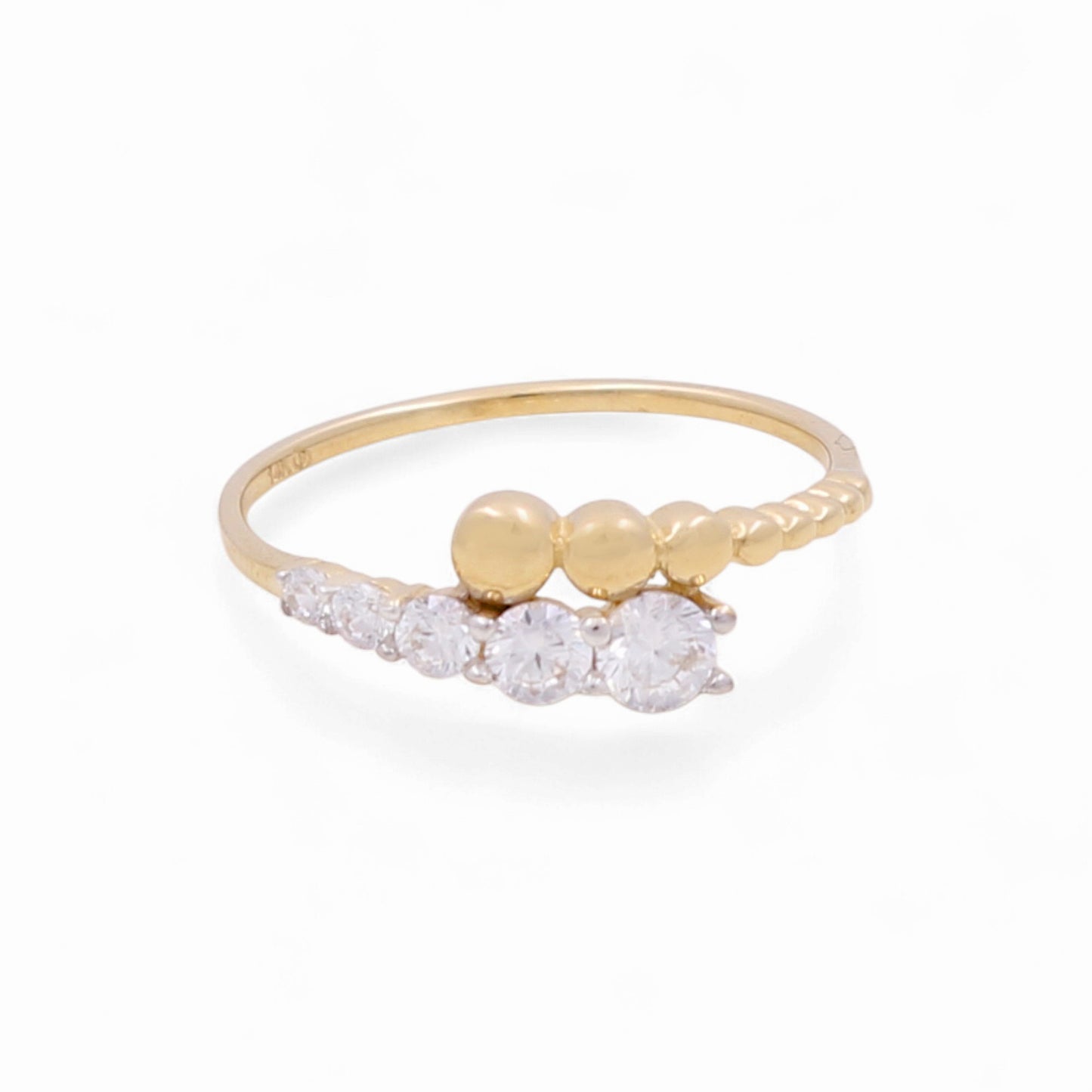 14K Yellow Gold Fashion Woman’s Ring / Stone: CZ / Size: 11 / Weight: 1.5 GR / KEEWR4FS-4