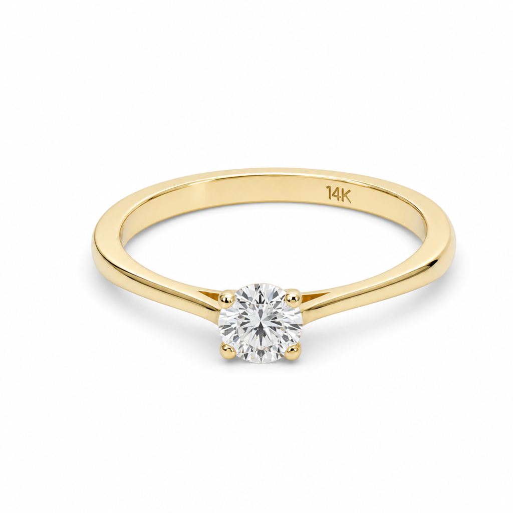 14K Yellow Gold Women's Engagement Ring / Stone: Cz / Size: 7.5 / Weight: 2.2 GR / LLBWR4ER