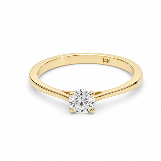 14K Yellow Gold Women's Engagement Ring / Stone: Cz / Size: 7.5 / Weight: 2.2 GR / LLBWR4ER