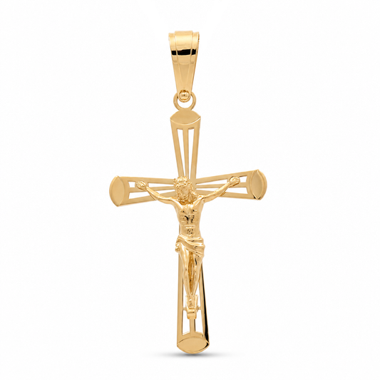 14K Yellow Gold Cross Pendant with Christ / Weight: 3.0 GR / 711-00297