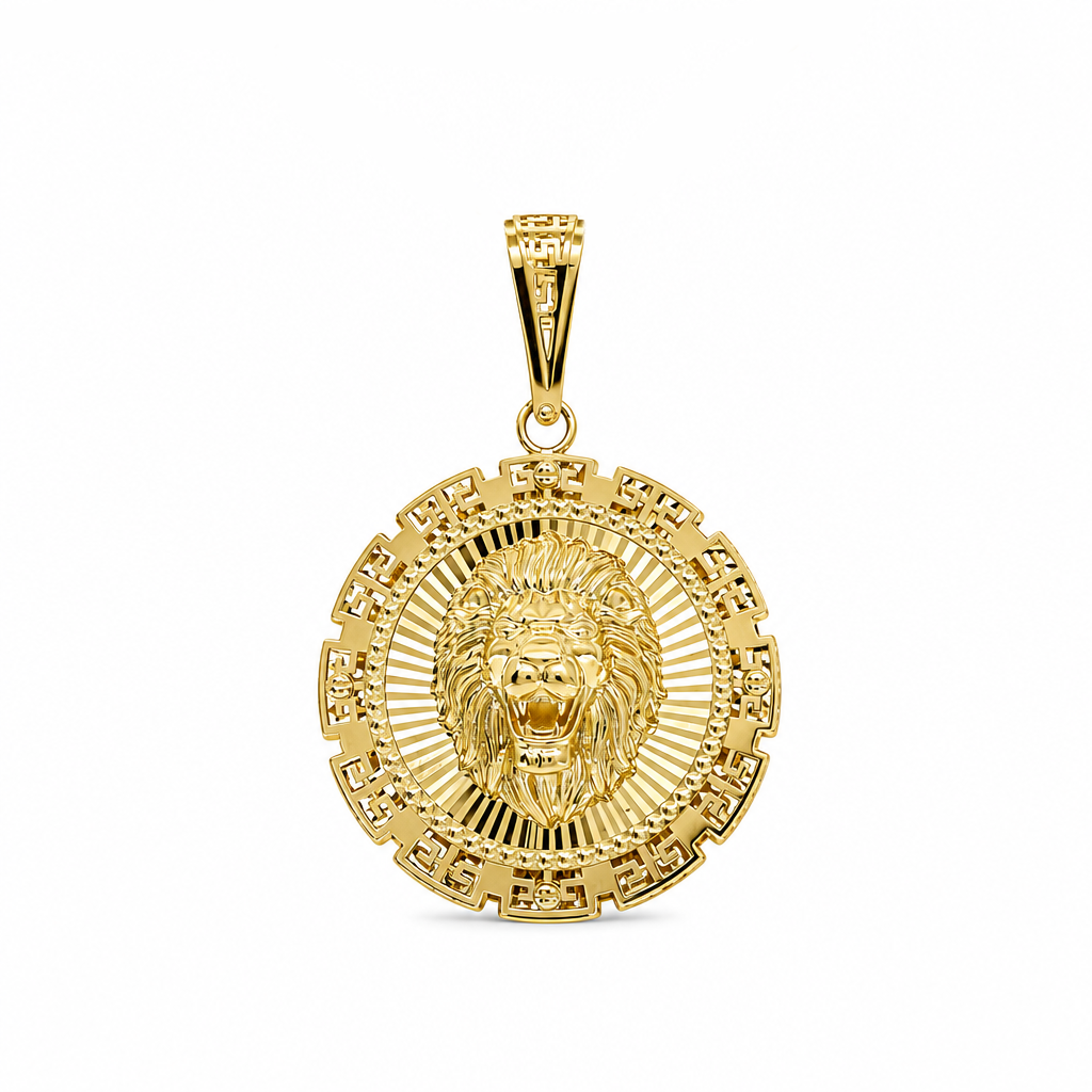 14K Yellow Gold Lion Medal Pendant /  Weight: 13.2 GR / 711-00200