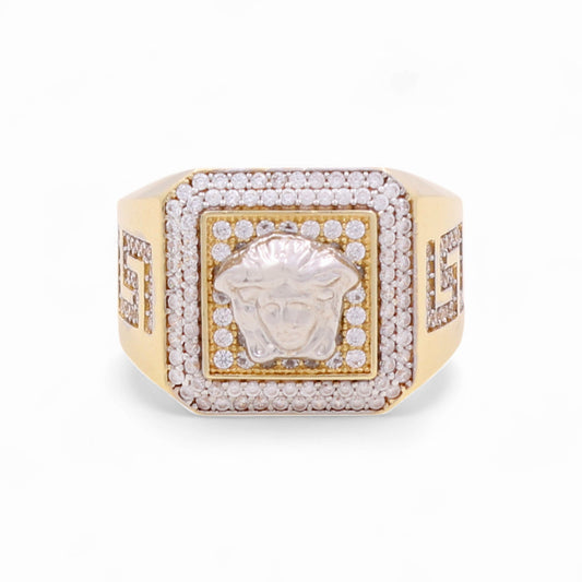 14k Two Tone VS Men's Ring with Cz / Size 10.5 / Weight 9.0 GR / COMR4SQTTVSCZ-2