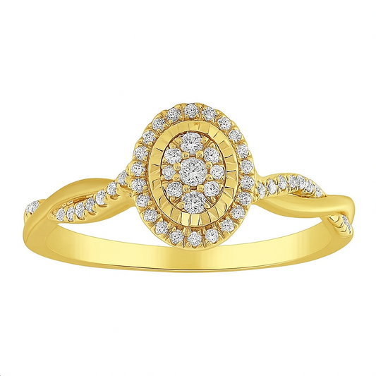 14K Yellow Gold Women's Diamond Ring 0.20Ct / Size 6.5 / 340008Y